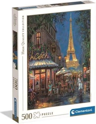 Puzzle Clementoni Nuit dans un café près de la tour Eiffel, 500 pièces