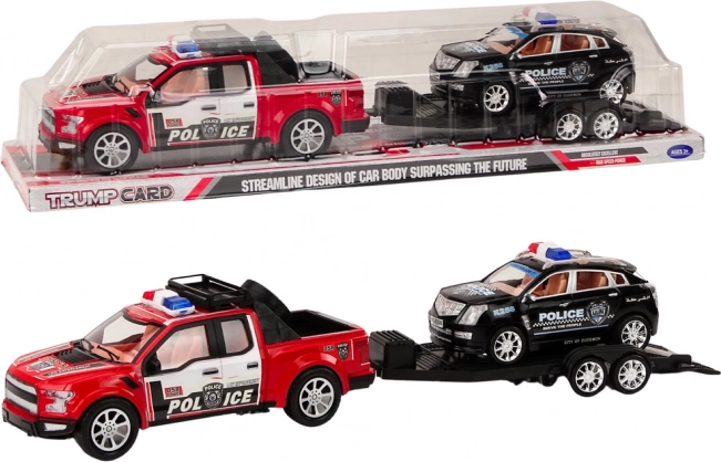 Pick-up de police avec remorque Ensemble de véhicules tout-terrain de police