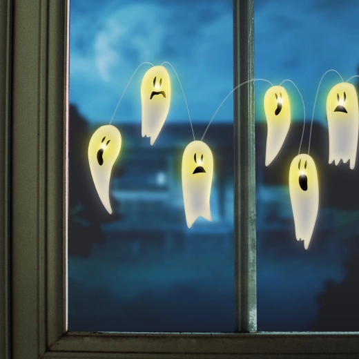 Décoration LED d’Halloween pour fenêtre, fantôme, 85 cm