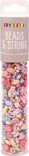 Playbox perles pastel en tube, 350 pcs