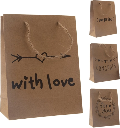 Sac cadeau Congrats marron 18 × 10 × 23 cm