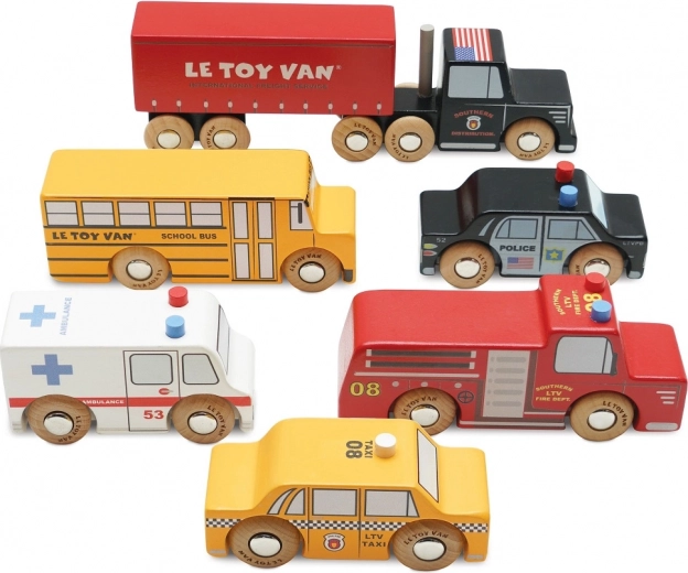 ensemble de voitures en bois New York – Le Toy Van