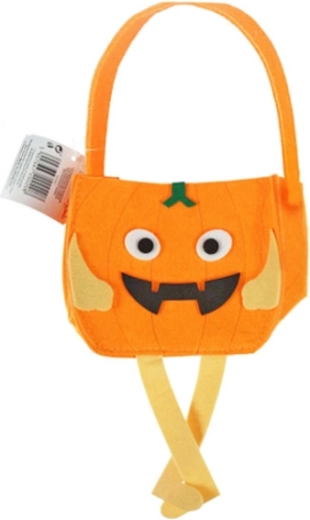 Petit panier en feutre d’Halloween en forme de citrouille