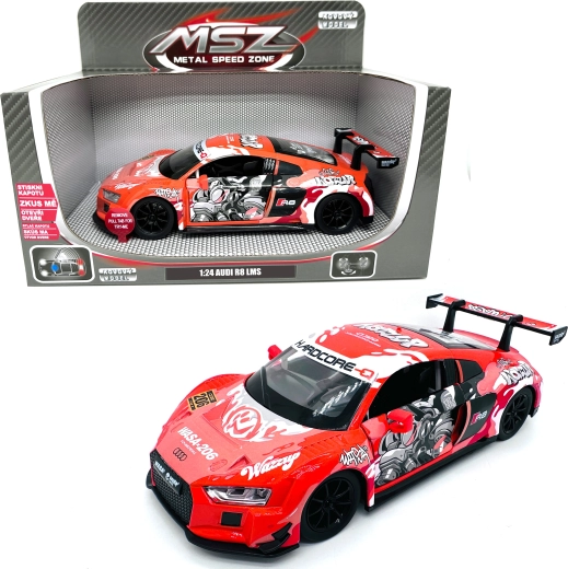 Modèle réduit métallique Audi R8 LMS avec effets lumineux et sonores à l’échelle 1:24
