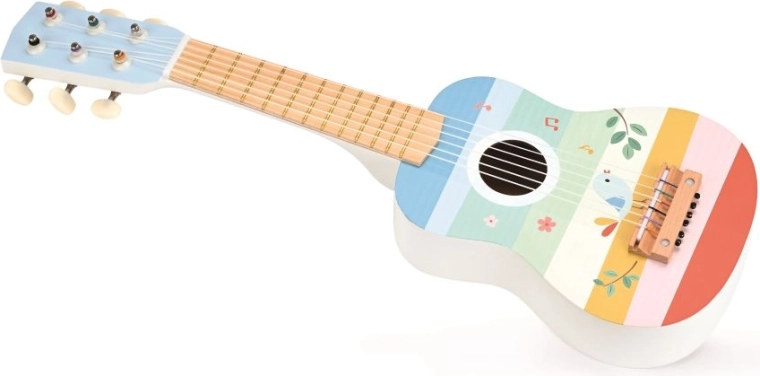 Guitare en bois avec motif d'oiseau Lelin