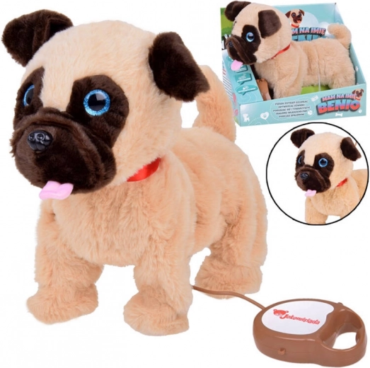 Chien en peluche interactif Benio avec laisse, marche et aboiements