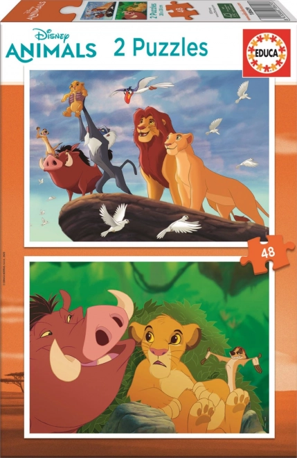 Puzzle EDUCA – LE ROI LION, 2×48 pièces
