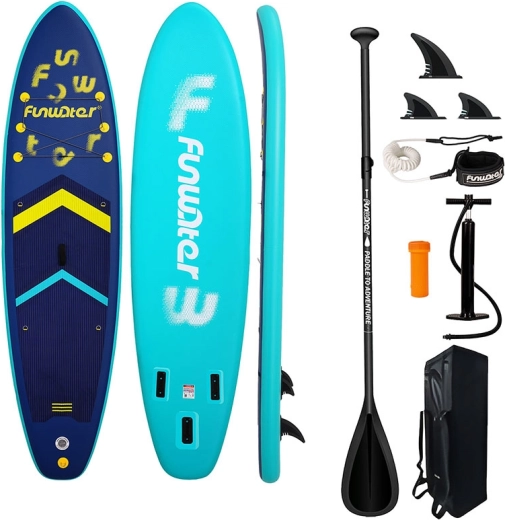 FunWater paddleboard SUP gonflable, 350 × 86 × 15 cm, bleu marine