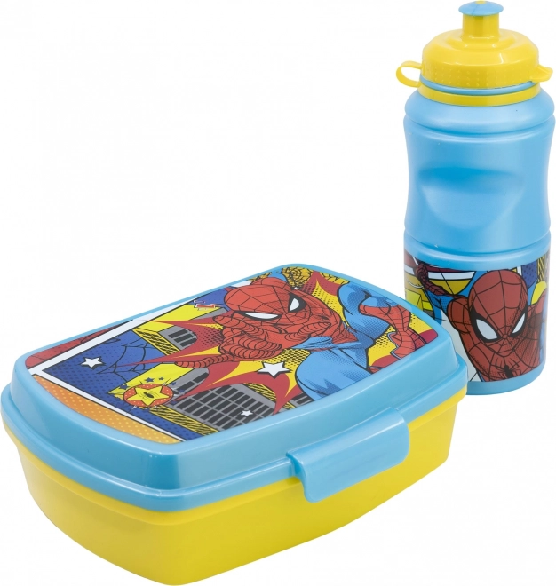 Set repas enfant 2-en-1 SPIDERMAN – bouteille 380 ml et boîte à goûter