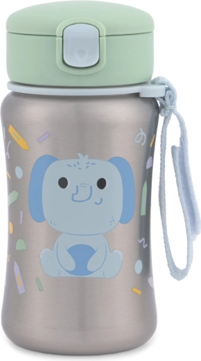 Skip Hop bouteille en acier inoxydable avec paille Besties Squad éléphant 350 ml (12 mois+)