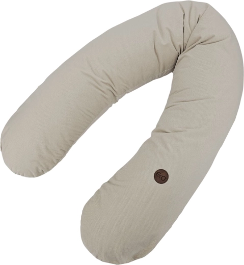 Coussin d’allaitement EKO en coton Velvet, beige clair, 180 cm