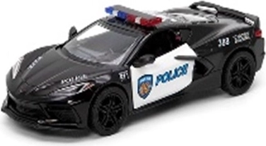Modèle de police en métal Corvette 2021 avec portes ouvrantes et mécanisme à rétrofriction