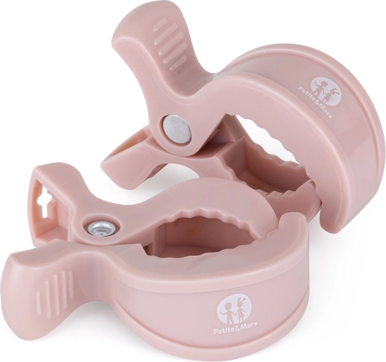 Petite&Mars pinces pour poussette Peg rose (2 pièces)