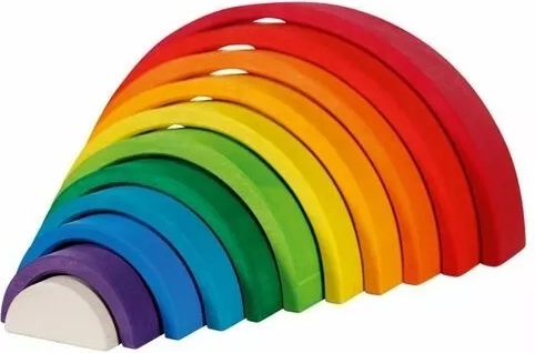 Duha en bois colorée Goki – jeu de construction à empiler 11 pièces