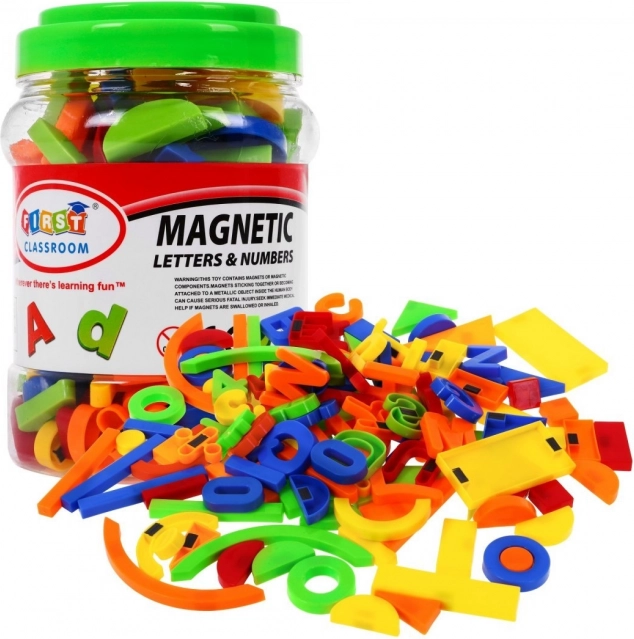 Set de lettres, chiffres et formes magnétiques colorés – 128 pièces