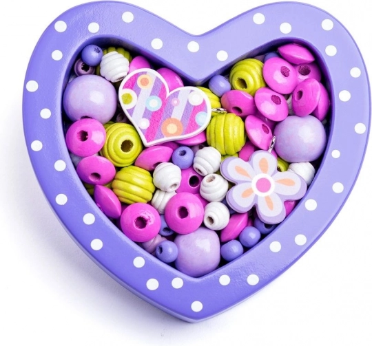 Petites perles violettes en forme de cœur