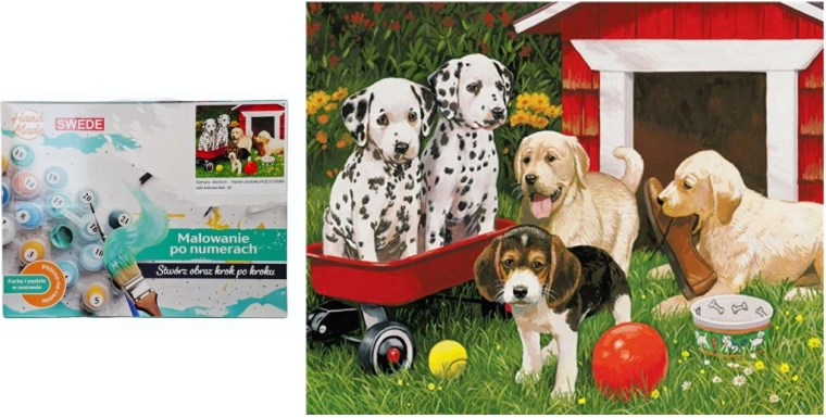Peinture par numéros – Chiots - 1 pièce