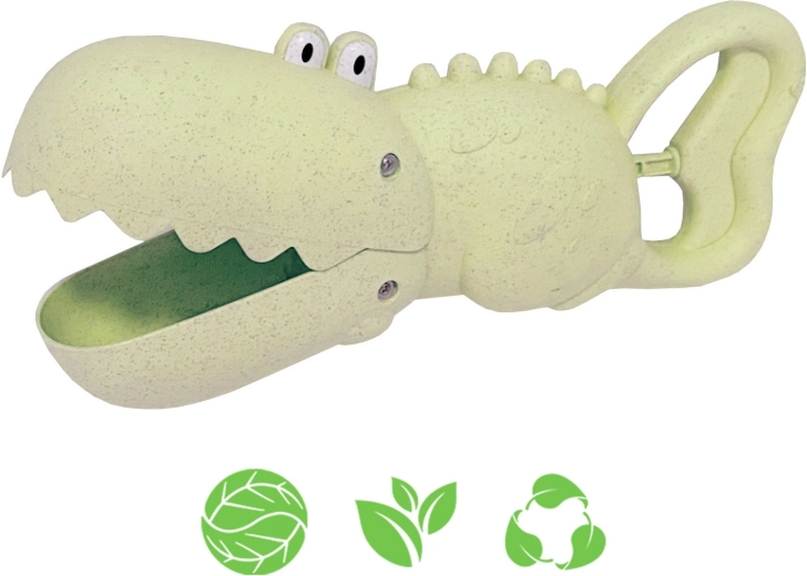 woopie pelle crocodile verte pour sable et eau en matériau biodégradable