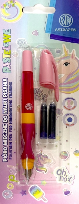 Astra stylo-plume licorne, encre bleue, 2 cartouches