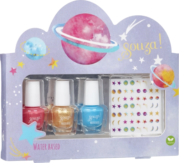 Souza! set de vernis à ongles pour enfants avec autocollants galaxy