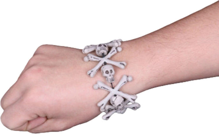 Bracelet de fête avec crânes et os