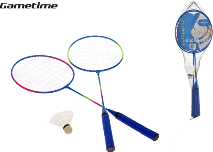 Set de raquettes de badminton 62,5 cm avec volants dans un filet