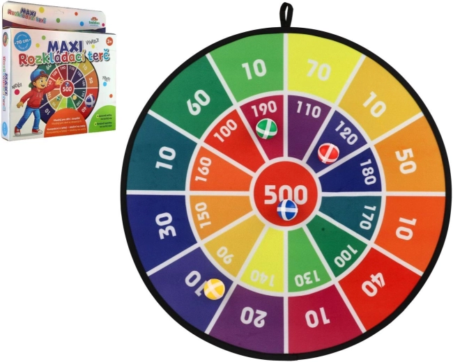Maxi cible pliable à scratch 70 cm + 4 balles