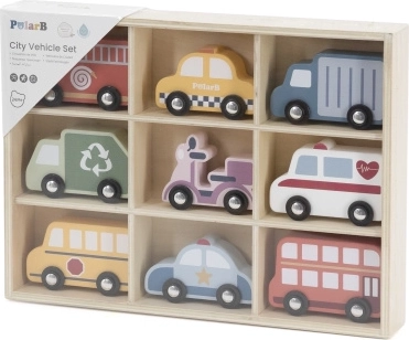 VIGA ensemble en bois de véhicules urbains 9 pcs