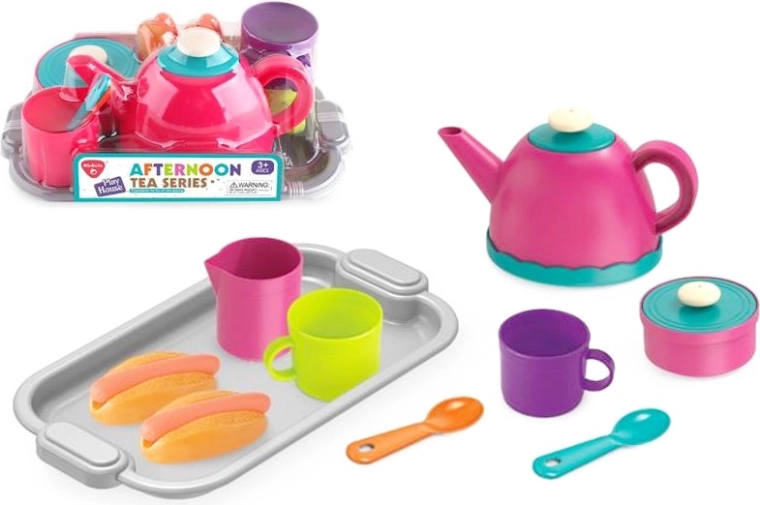 Service à thé pour enfants SWEDE en métal à motif floral