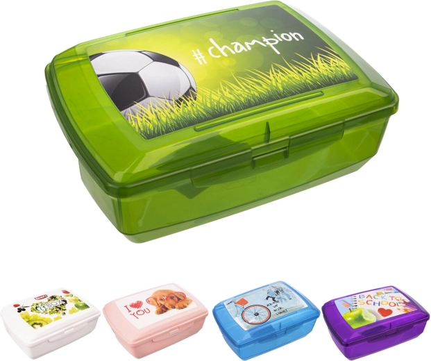 Boîte à goûter BranQ avec clip 20,5 × 13,5 × 7,5 cm (motifs assortis)