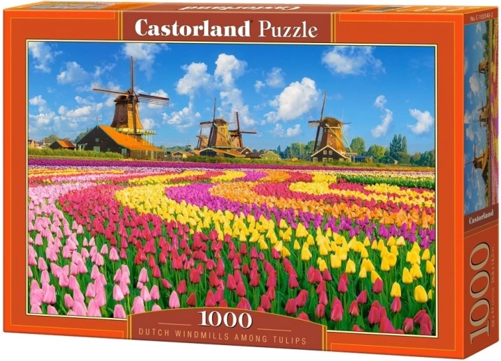 Puzzle Castorland moulins hollandais parmi les tulipes – 1000 pièces