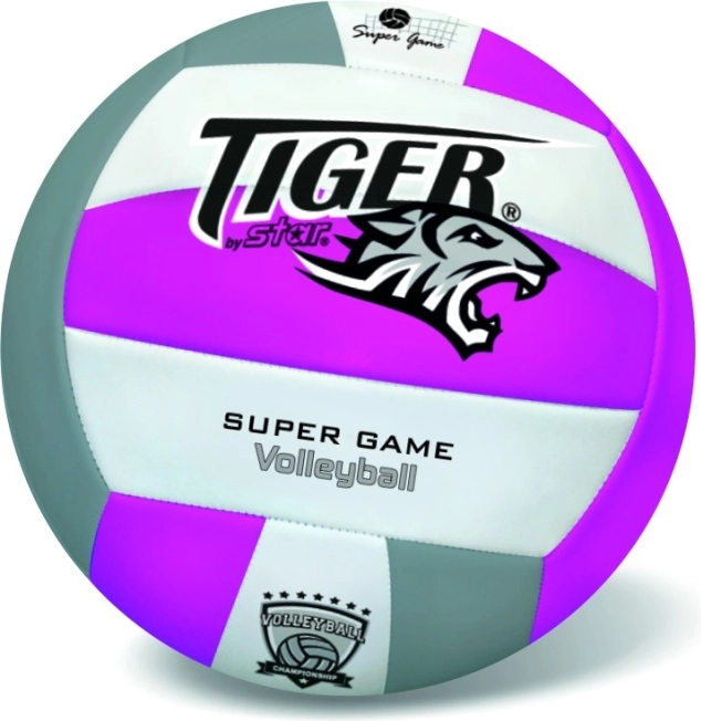 Ballon de volley en cuir Fluo Tiger violet, taille 5