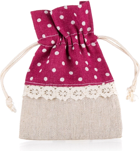 Sachet décoratif en coton DOTS 10 × 13 cm, rouge