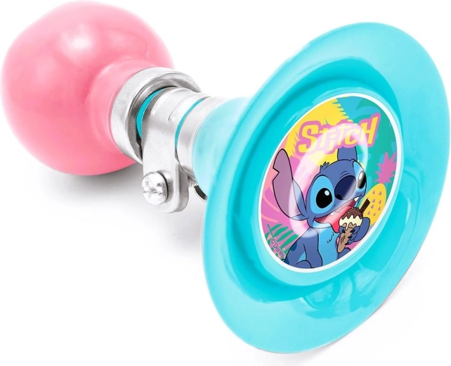 Klaxon enfant pour vélo Stitch rose-turquoise - 1 pièce