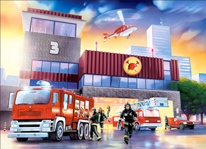 Puzzle 70 pièces – caserne de pompiers