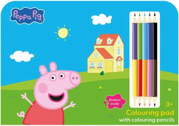 Set de dessin avec crayons de couleur Peppa Pig