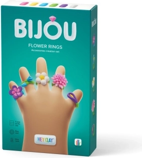 HEY CLAY Bijou bagues fleuries – kit créatif en pâte à modeler