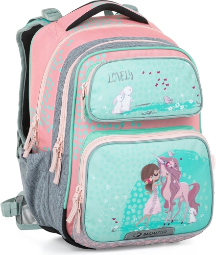 Bagmaster sac à dos scolaire Dopi 23 B – licorne et lapins