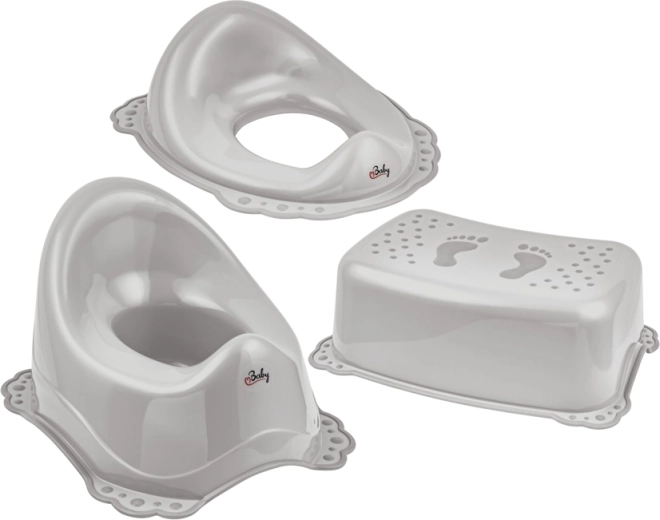Ensemble de toilette antidérapant Maltex Classic gris