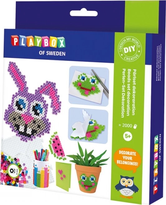 PLAYBOX Perles à repasser Set motifs Lapin et Grenouille