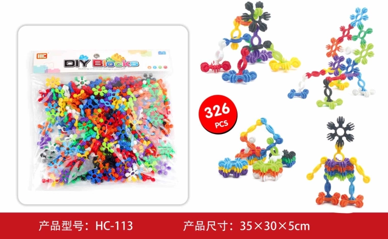 Mega set de briques de construction colorées en forme de fleurs – 326 pièces