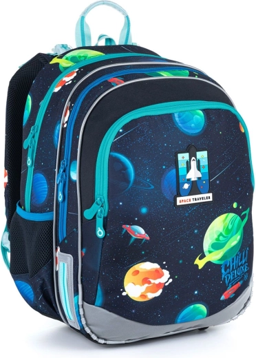 Sac à dos scolaire Topgal ELLY avec motif fusée et espace