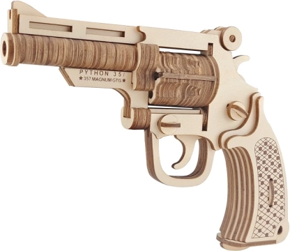 Woodcraft puzzle 3D en bois revolver