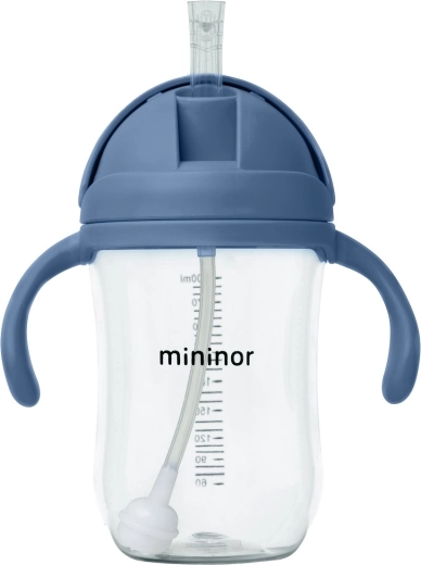 Biberon Mininor en tritan avec paille 330 ml Blue Whale
