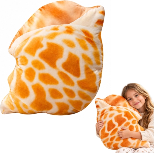 Coussin en peluche coquillage 50 × 40 cm – Beige-orange