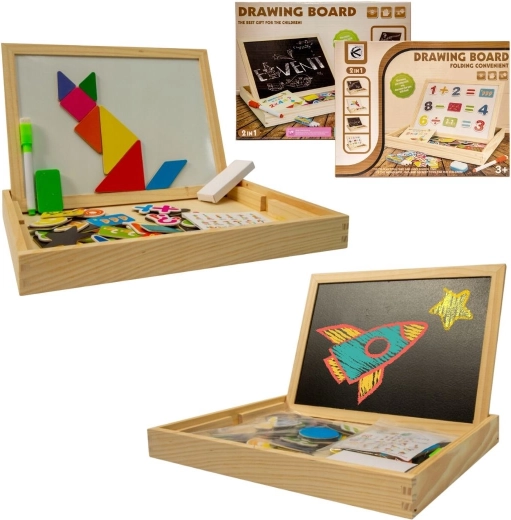 Table éducative multifonction en bois 2en1 - 1 pièce