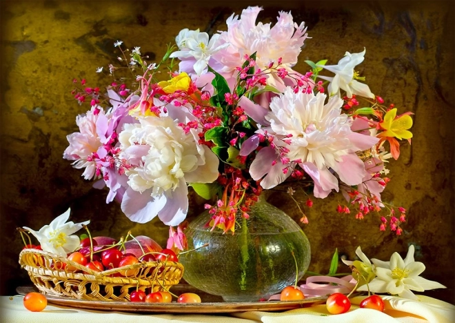 puzzle beauté des pivoines 1000 pièces