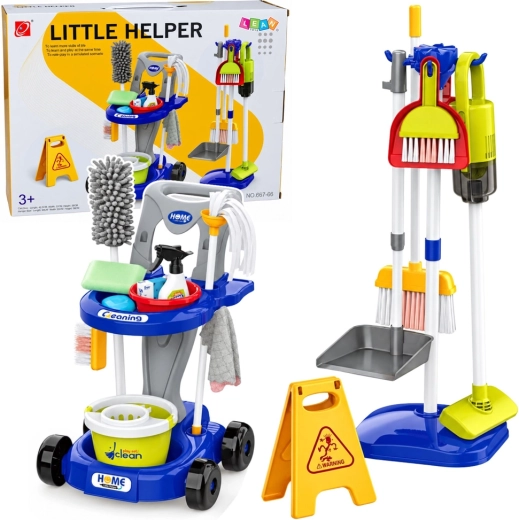 Set de ménage pour enfants avec chariot et aspirateur, 29 pièces