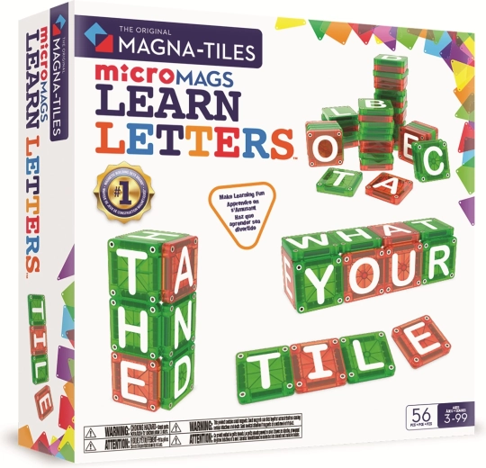 MAGNA-TILES microMAGS jeu de construction magnétique avec lettres, 56 pièces