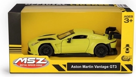 Modèle MSZ Aston Martin Vantage avec effets lumineux et sonores, jaune